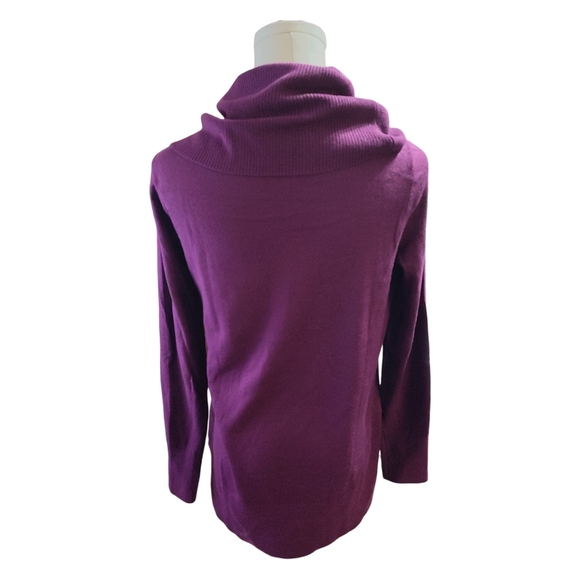 LOFT Cowl Neck Tunic Sweater Womens Size Extra Small - Purple - Picture 4 of 6